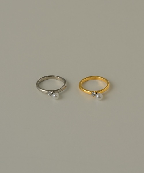 muku（ムク）の「PINKY RING/PEARL×ZIRCONIA（リング・レディース・ゴールド/シルバー・3）」の4枚目の写真