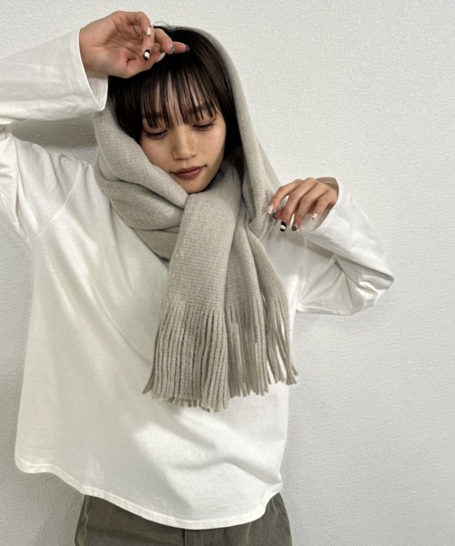 gossara(ゴサラ)の「ミンクタッチもっちりストール(ストール/ショール・レディース・アイボリー/チャコール/ベージュ・FREE)」の3枚目の写真