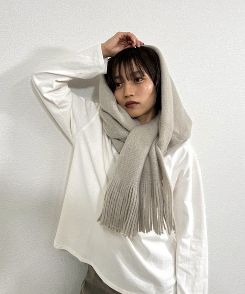 gossara(ゴサラ)の「ミンクタッチもっちりストール(ストール/ショール・レディース・アイボリー/チャコール/ベージュ・FREE)」の11枚目の写真