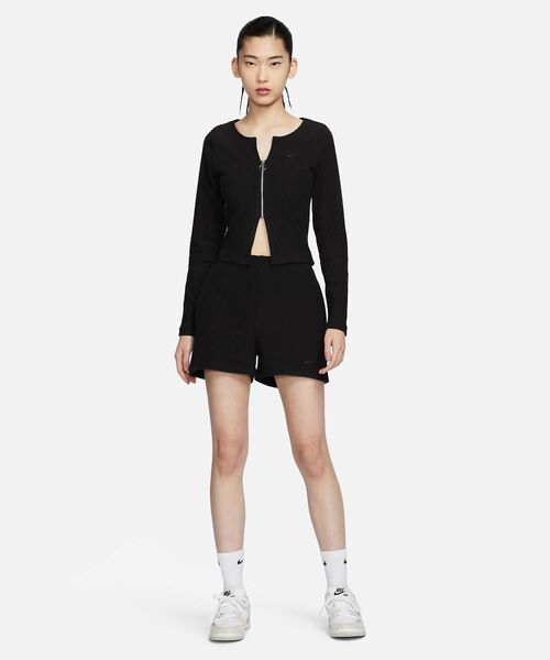NIKE(ナイキ)の「《セットアップ対応商品》ナイキ スポーツウェア チル リブ ウィメンズ スリム フルジップ カーディガン / Nike Sportswear Chill Rib Women's Slim Full-Zip Cardigan FN3683-010 Black(カーディガン/ボレロ・レディース・ブラック・2XL/L/M/S/XL/XS)」の3枚目の写真