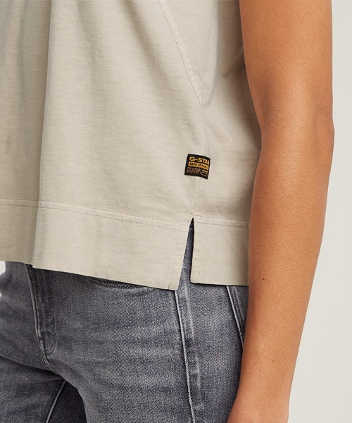 G-STAR（ジースター）の「BACK ZIP OVERDYED TOP/バックジップオーバーダイスリーブレストップス（Tシャツ/カットソー・レディース・ダークブラック/ブルー系その他/ベージュ系その他・MEDIUM/SMALL/X-SMALL）」の14枚目の写真
