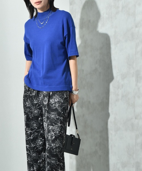 INTERPLANET（インタープラネット）の「【接触冷感】ボックスシルエットハイネックプルオーバー（ニット/セーター・レディース・ブラック/オフホワイト/ブルー/ホワイト系その他・FREE）」の14枚目の写真