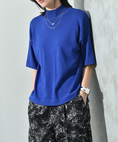 INTERPLANET（インタープラネット）の「【接触冷感】ボックスシルエットハイネックプルオーバー（ニット/セーター・レディース・ブラック/オフホワイト/ブルー/ホワイト系その他・FREE）」の15枚目の写真