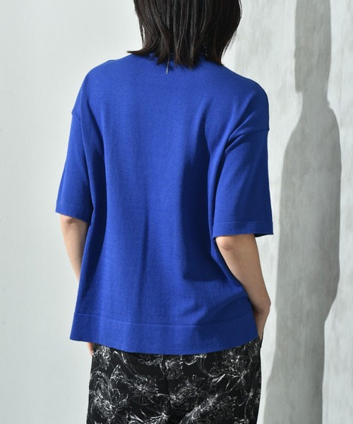 INTERPLANET（インタープラネット）の「【接触冷感】ボックスシルエットハイネックプルオーバー（ニット/セーター・レディース・ブラック/オフホワイト/ブルー/ホワイト系その他・FREE）」の17枚目の写真