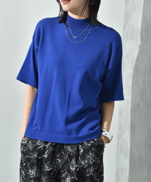 INTERPLANET（インタープラネット）の「【接触冷感】ボックスシルエットハイネックプルオーバー（ニット/セーター・レディース・ブラック/オフホワイト/ブルー/ホワイト系その他・FREE）」の19枚目の写真