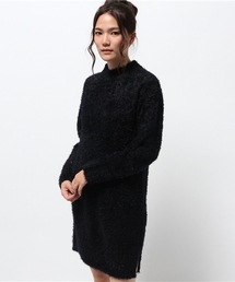 E hyphen world gallery | ・フェザーニットハイネックIラインワンピース(ワンピース)