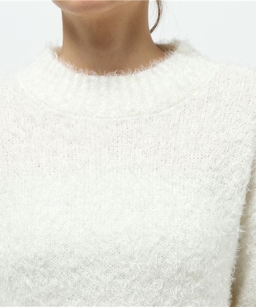 E hyphen world gallery（イーハイフンワールドギャラリー）の「・フェザーニットハイネックIラインワンピース（ワンピース・レディース・ネイビー/アイボリー/ブラック/キャメル・FREE）」の9枚目の写真