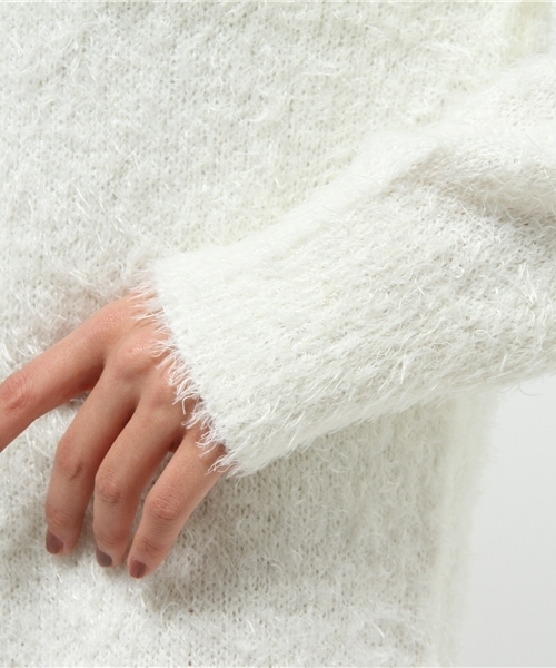 E hyphen world gallery（イーハイフンワールドギャラリー）の「・フェザーニットハイネックIラインワンピース（ワンピース・レディース・ネイビー/アイボリー/ブラック/キャメル・FREE）」の10枚目の写真