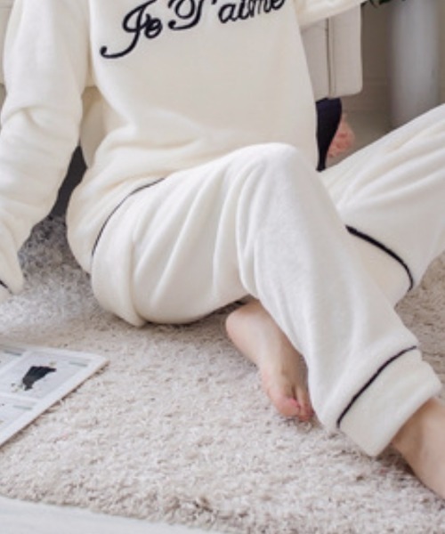 セール】ガーリーなボアフランネルルームウェア 上下セット