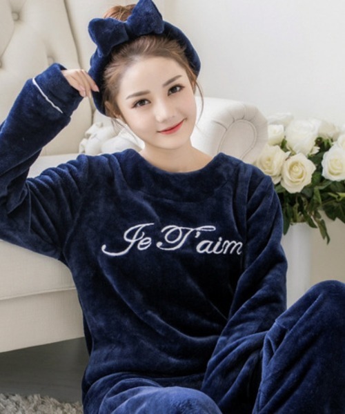 セール】ガーリーなボアフランネルルームウェア 上下セット