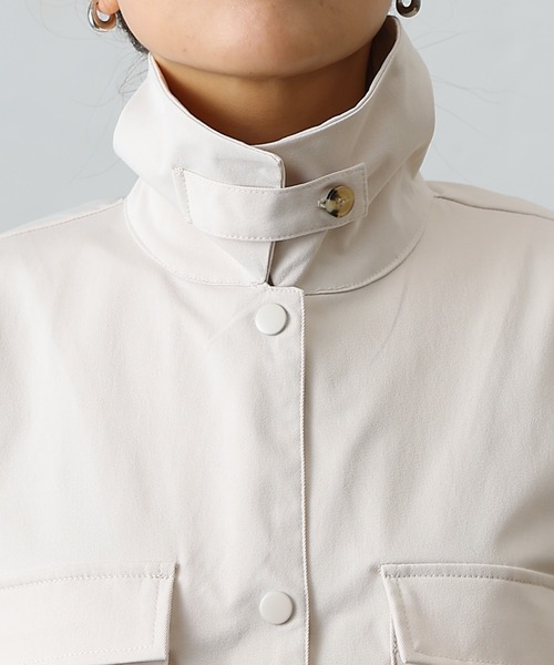 COLONY 2139（コロニートゥーワンスリーナイン）の「2WAYカラー立体ポケットショートブルゾン（ブルゾン・レディース・カーキ/ブラック/アイボリー・FREE）」の7枚目の写真