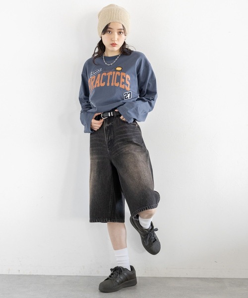 RAGEBLUE(レイジブルー)の「ワッペン刺繍/カレッジロゴロングTシャツ(Tシャツ/カットソー・レディース・ブラック/ブルー/ホワイト・FREE)」の21枚目の写真