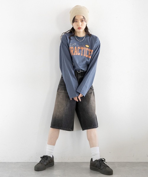 RAGEBLUE(レイジブルー)の「ワッペン刺繍/カレッジロゴロングTシャツ(Tシャツ/カットソー・レディース・ブラック/ブルー/ホワイト・FREE)」の20枚目の写真