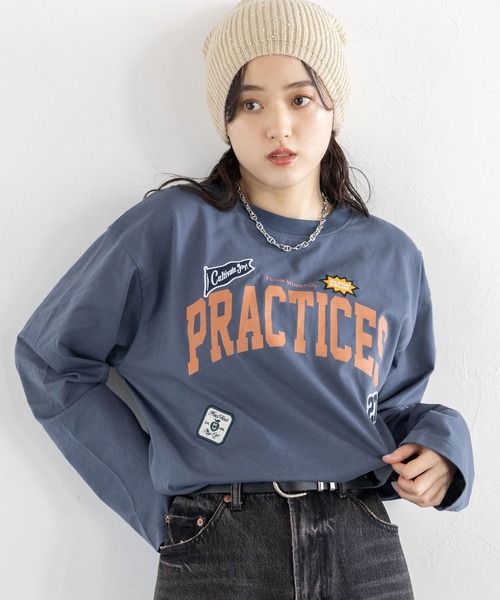 RAGEBLUE(レイジブルー)の「ワッペン刺繍/カレッジロゴロングTシャツ(Tシャツ/カットソー・レディース・ブラック/ブルー/ホワイト・FREE)」の18枚目の写真