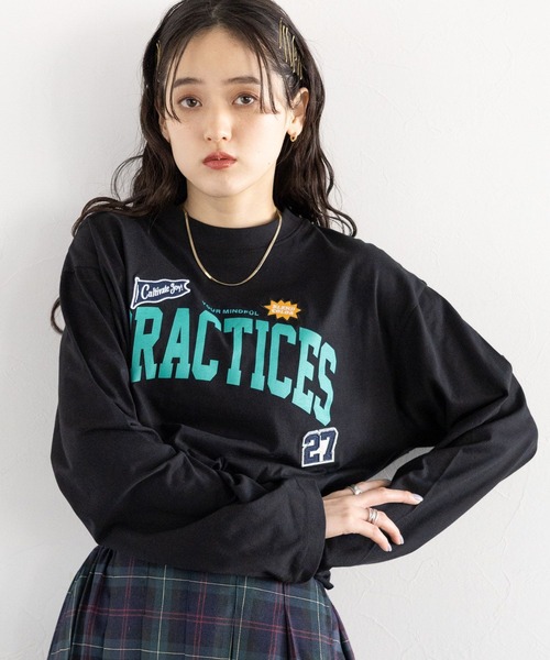 RAGEBLUE(レイジブルー)の「ワッペン刺繍/カレッジロゴロングTシャツ(Tシャツ/カットソー・レディース・ブラック/ブルー/ホワイト・FREE)」の14枚目の写真