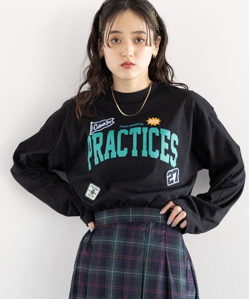 RAGEBLUE(レイジブルー)の「ワッペン刺繍/カレッジロゴロングTシャツ(Tシャツ/カットソー・レディース・ブラック/ブルー/ホワイト・FREE)」の13枚目の写真