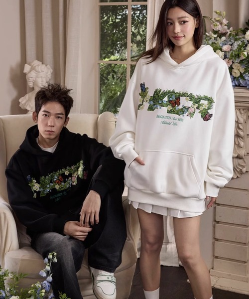 HARSH AND CRUEL(ハーシュアンドクルーエル)の「フロントプリント プルオーバーパーカー オーバーサイズ ユニセックス HC25S1TP03【Harsh and Cruel】(パーカー・メンズ・ホワイト/ブラック・L/M/XL)」の10枚目の写真