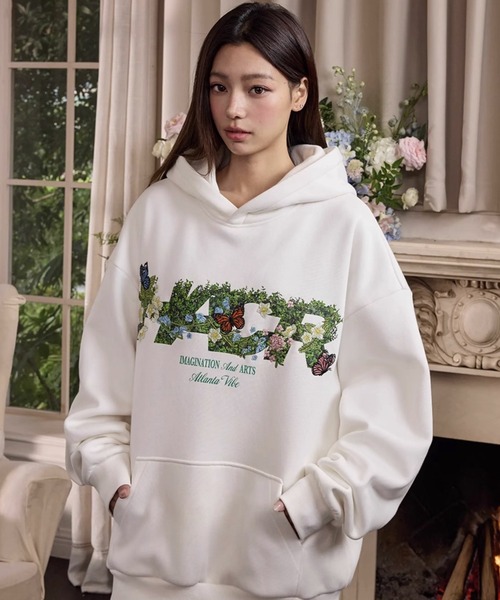 HARSH AND CRUEL(ハーシュアンドクルーエル)の「フロントプリント プルオーバーパーカー オーバーサイズ ユニセックス HC25S1TP03【Harsh and Cruel】(パーカー・メンズ・ホワイト/ブラック・L/M/XL)」の12枚目の写真