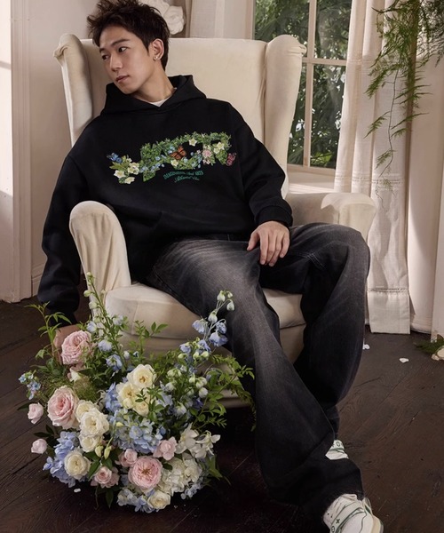 HARSH AND CRUEL(ハーシュアンドクルーエル)の「フロントプリント プルオーバーパーカー オーバーサイズ ユニセックス HC25S1TP03【Harsh and Cruel】(パーカー・メンズ・ホワイト/ブラック・L/M/XL)」の16枚目の写真