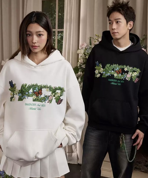 HARSH AND CRUEL(ハーシュアンドクルーエル)の「フロントプリント プルオーバーパーカー オーバーサイズ ユニセックス HC25S1TP03【Harsh and Cruel】(パーカー・メンズ・ホワイト/ブラック・L/M/XL)」の4枚目の写真