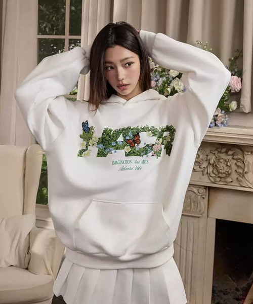 HARSH AND CRUEL(ハーシュアンドクルーエル)の「フロントプリント プルオーバーパーカー オーバーサイズ ユニセックス HC25S1TP03【Harsh and Cruel】(パーカー・メンズ・ホワイト/ブラック・L/M/XL)」の14枚目の写真