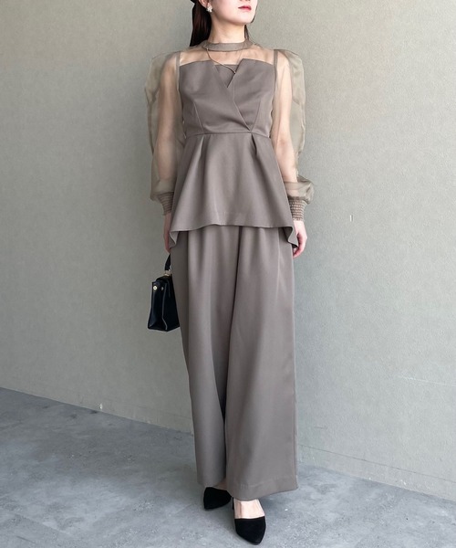 mysty woman（ミスティウーマン）の「ラップライクロングパンツ　315865（スラックス・レディース・モカ/ブラック・FREE）」の21枚目の写真