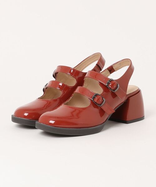 あしながおじさん(アシナガオジサン)の「バックスリングストラップパンプス 1310249(パンプス・レディース・クリアブラック/レッド・24cm/23.5cm/23cm/22.5cm/24.5cm)」の5枚目の写真