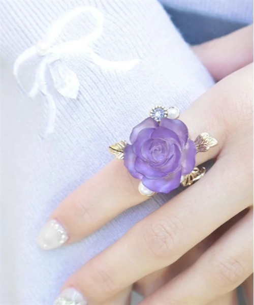 axes femme(アクシーズファム)の「フェイバリットローズリング(リング・レディース・グリーン/ホワイト/レッド/ピンク/パープル/イエロー/オレンジ/ブルー/サックスブルー/ブラック・FREE)」の7枚目の写真