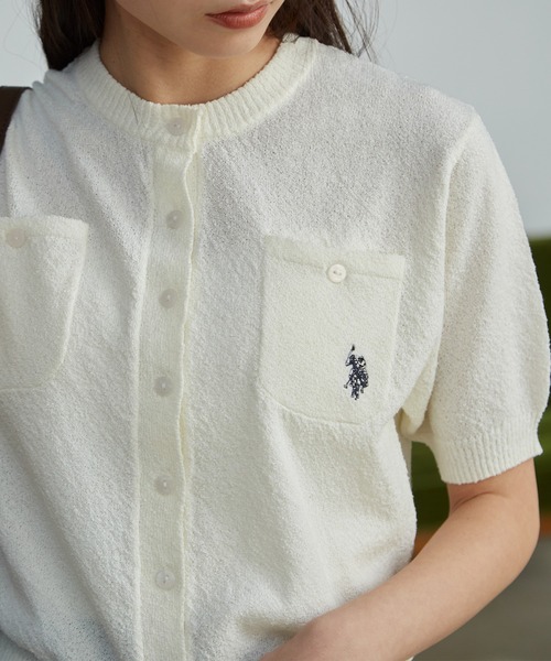 ポロバイラルフローレン 刺繍ワンポイントロゴカーディガン コード刺繍
