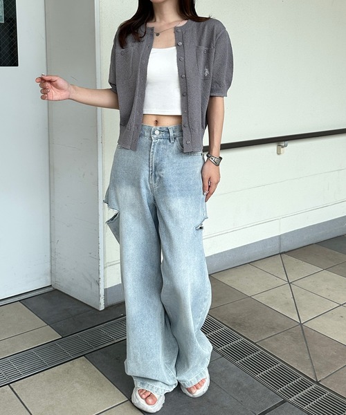 U.S. POLO ASSN.(ユーエスポロアッスン)の「RANAN/solleim別注【U.S.POLO ASSN.】ワンポイント刺繍コンパクトニットカーデ(カーディガン/ボレロ・レディース・グレー/レッド/ホワイト/ネイビー・LL/L/M)」の22枚目の写真