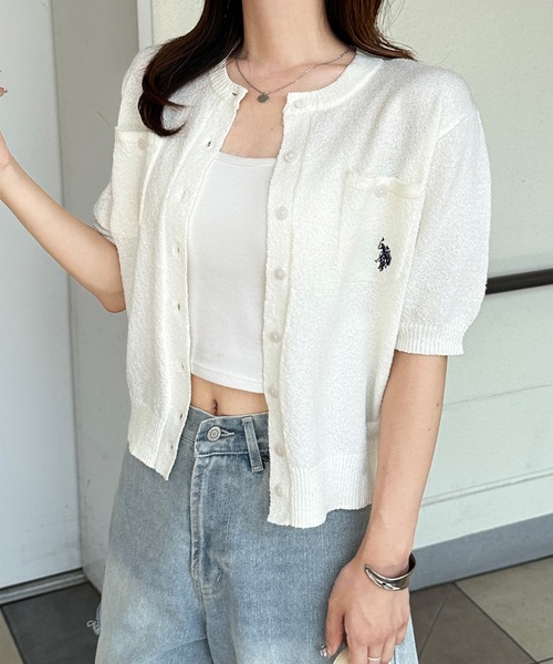 U.S. POLO ASSN.(ユーエスポロアッスン)の「RANAN/solleim別注【U.S.POLO ASSN.】ワンポイント刺繍コンパクトニットカーデ(カーディガン/ボレロ・レディース・グレー/レッド/ホワイト/ネイビー・LL/L/M)」の17枚目の写真