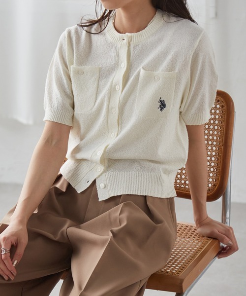 U.S. POLO ASSN.(ユーエスポロアッスン)の「RANAN/solleim別注【U.S.POLO ASSN.】ワンポイント刺繍コンパクトニットカーデ(カーディガン/ボレロ・レディース・グレー/レッド/ホワイト/ネイビー・LL/L/M)」の14枚目の写真