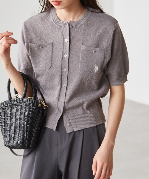U.S. POLO ASSN.(ユーエスポロアッスン)の「RANAN/solleim別注【U.S.POLO ASSN.】ワンポイント刺繍コンパクトニットカーデ(カーディガン/ボレロ・レディース・グレー/レッド/ホワイト/ネイビー・LL/L/M)」の15枚目の写真