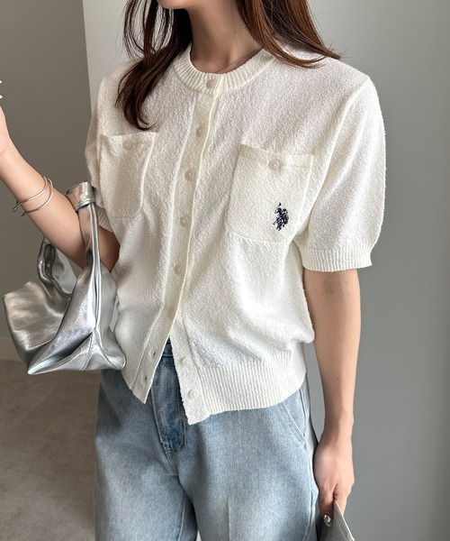U.S. POLO ASSN.(ユーエスポロアッスン)の「RANAN/solleim別注【U.S.POLO ASSN.】ワンポイント刺繍コンパクトニットカーデ(カーディガン/ボレロ・レディース・グレー/レッド/ホワイト/ネイビー・LL/L/M)」の11枚目の写真