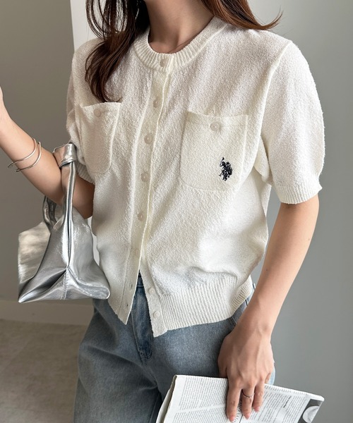U.S. POLO ASSN.(ユーエスポロアッスン)の「RANAN/solleim別注【U.S.POLO ASSN.】ワンポイント刺繍コンパクトニットカーデ(カーディガン/ボレロ・レディース・グレー/レッド/ホワイト/ネイビー・LL/L/M)」の19枚目の写真