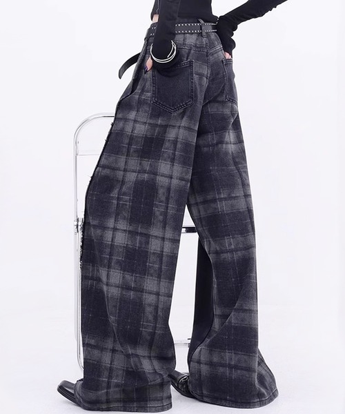 最終値下げ エスティボ ウェア セット チェック柄 デニム柄 Munsingwear ストレッチ ツイルチェック柄パンツ -デサント