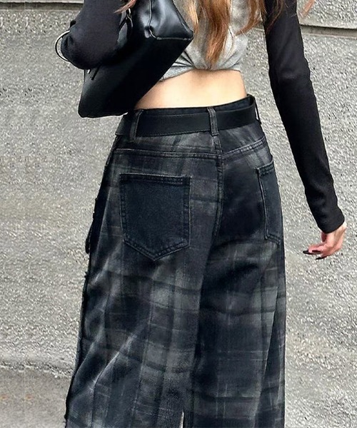 バイカラーデニム（ブラック） 30%OFF【CAMBIO(カンビオ)】 11oz Biker Denim Pants デニム