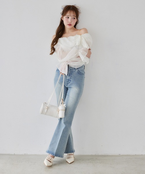 one after another NICE CLAUP（ワンアフターアナザーナイスクラップ）の「チャーム付きドラムバッグ（ショルダーバッグ・レディース・ブラック/アイボリー/レッド・FREE）」の11枚目の写真