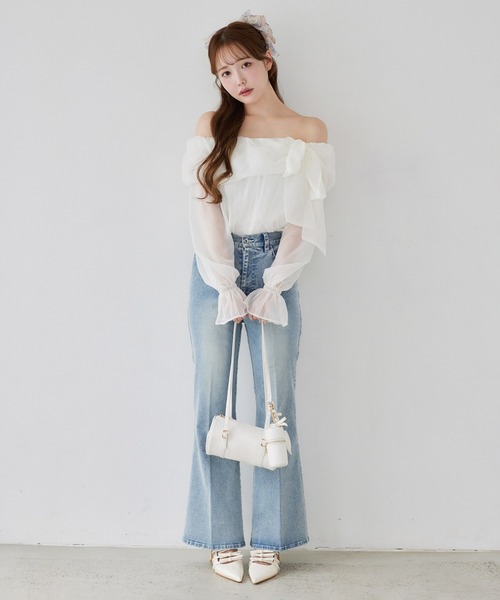 one after another NICE CLAUP（ワンアフターアナザーナイスクラップ）の「チャーム付きドラムバッグ（ショルダーバッグ・レディース・ブラック/アイボリー/レッド・FREE）」の12枚目の写真