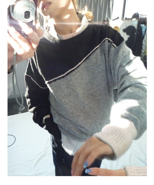 common gull products.（コモンガルプロダクツ）の「片っぽのニット（ニット/セーター・レディース・ホワイト系/グレー系・SMALL/MEDIUM/LARGE）」の3枚目の写真