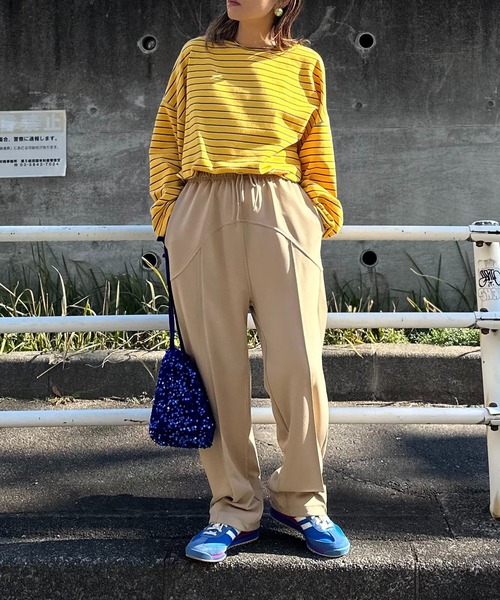 極美品♪ルーニィ◆近年モデル　ストレッチナイロンブルゾン　ボリュームスリーブ ビッグシルエット切り替えバイカラー ボリュームスリーブ