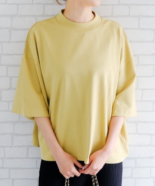 aquagarage(アクアガレージ)の「ヘビーウェイトビックTシャツ(Tシャツ/カットソー・レディース・イエロー/ブラック/オフホワイト・M)」の3枚目の写真