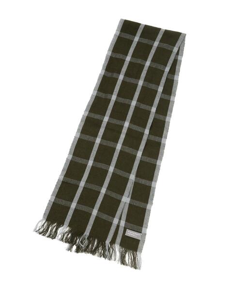 MARGARET HOWELL(マーガレットハウエル)の「WINDOWPANE CHECK SCARF(ストール/ショール・レディース・カーキ・FREE)」の4枚目の写真