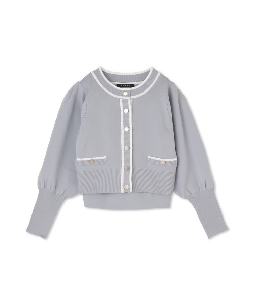 ketty(ケティ)の「バイカラーニットジャケットアンサンブル≪手洗い可能≫(その他アウター・レディース・ネイビー/ブルー/オフホワイト・M)」の3枚目の写真