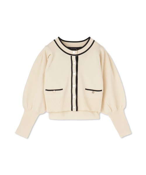 ketty(ケティ)の「バイカラーニットジャケットアンサンブル≪手洗い可能≫(その他アウター・レディース・ネイビー/ブルー/オフホワイト・M)」の10枚目の写真