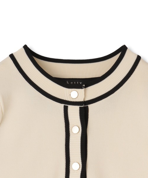 ketty(ケティ)の「バイカラーニットジャケットアンサンブル≪手洗い可能≫(その他アウター・レディース・ネイビー/ブルー/オフホワイト・M)」の12枚目の写真