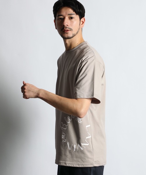 LANVIN en Bleu(ランバンオンブルー)の「2層構造 クールマックス サークルロゴ Tシャツ(Tシャツ/カットソー・メンズ・ホワイト/ブラック/グレイッシュベージュ・50/48/46/52)」の1枚目の写真