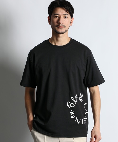 LANVIN en Bleu(ランバンオンブルー)の「2層構造 クールマックス サークルロゴ Tシャツ(Tシャツ/カットソー・メンズ・ホワイト/ブラック/グレイッシュベージュ・50/48/46/52)」の3枚目の写真