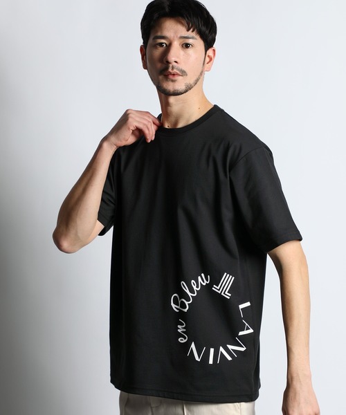 LANVIN en Bleu(ランバンオンブルー)の「2層構造 クールマックス サークルロゴ Tシャツ(Tシャツ/カットソー・メンズ・ホワイト/ブラック/グレイッシュベージュ・50/48/46/52)」の6枚目の写真