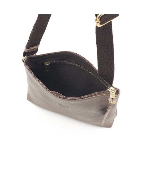 IL BISONTE（イルビゾンテ）の「IL BISONTE / ORIGINAL LEATHER / クロスボディバッグ（ショルダーバッグ・レディース・グレー/ライトブラウン/ナチュラル/ブラック/ダークブラウン・FREE）」の12枚目の写真